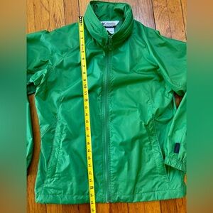 Columbia Green Zip-Front convert to hooded Lightweight Rain Jacket